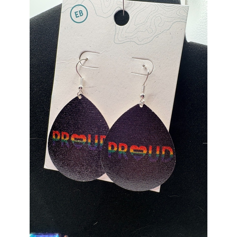 Earthbound Trading Black Proud Teardrop Dangle Drop Hook Earrings